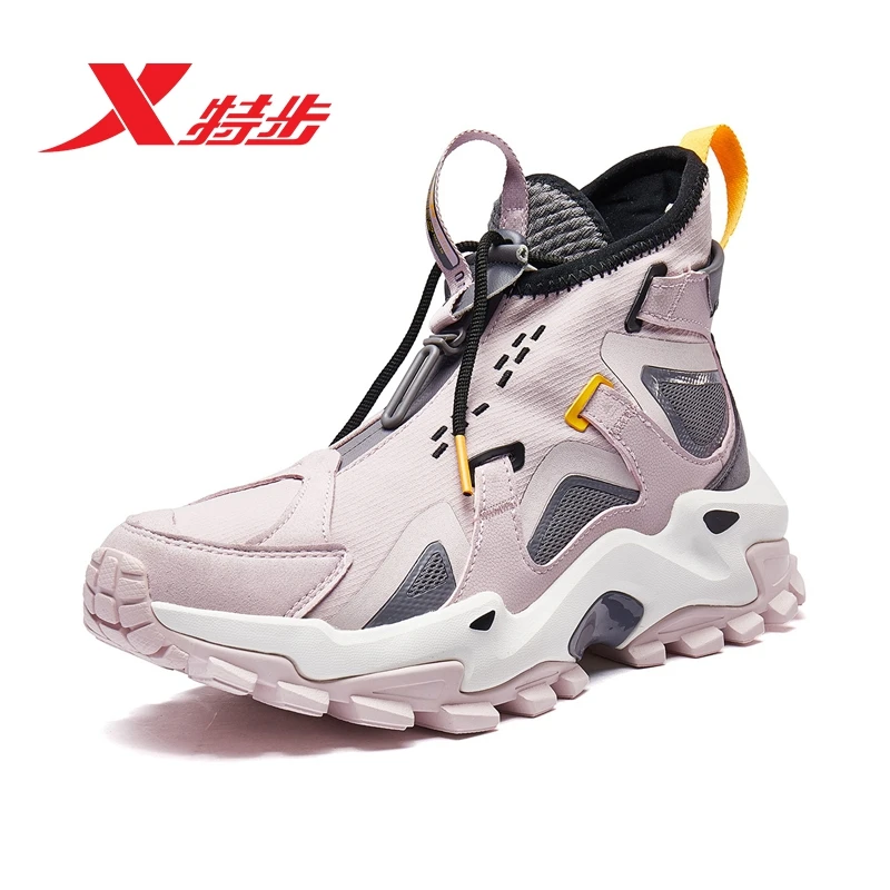 Xtep Women High Cut Waterproof Fashion Woman Sports Shoes Casual Female Light Mesh Clunky Sneakers 981418392986