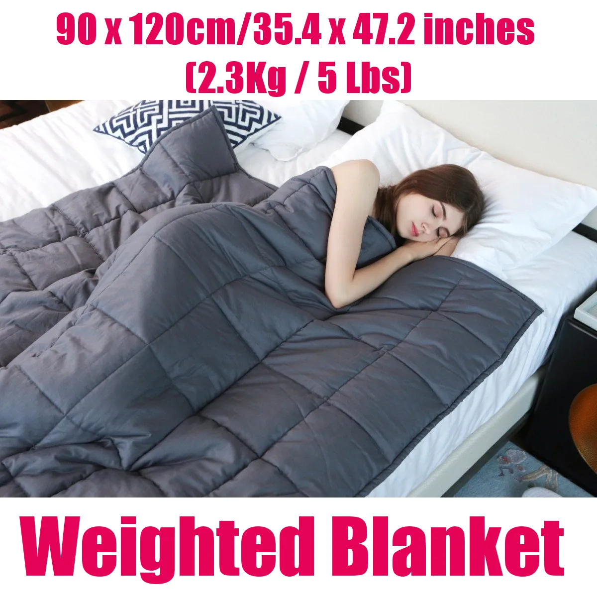 

Dark Grey 90x120CM 2.5KG Weighted Blanket for Adult Gravity Blankets Decompression Sleep Aid Pressure Weighted Quilt
