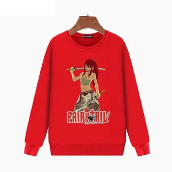 

High-Q Unisex Fairy Tail Cartoon Natsu Lucy Erza Gray Fullbuster O-Neck Hoodie Sweatshirts Coat Top