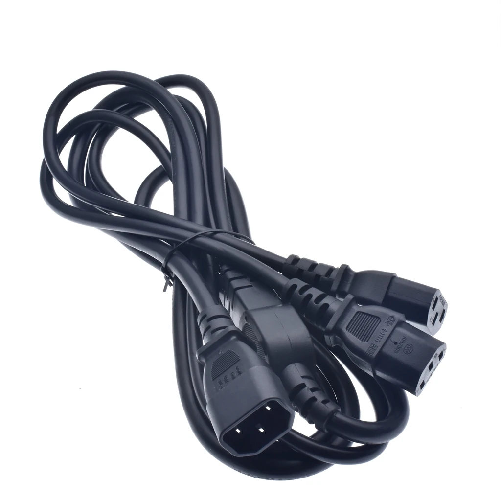 

IEC 320 C14 Male Plug to 2XC13 Female Y Type Splitter Power Cord,C14 to 2ways C13 Power Adapter Cable,200cm,250V/10A