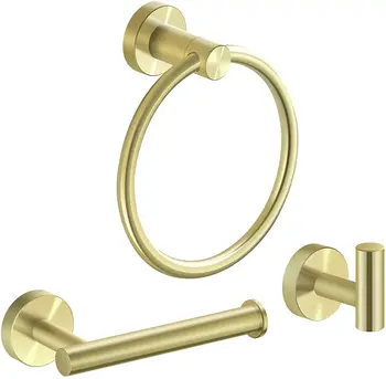 

Gold Bathroom Hardware Set Hand Towel Ring Toilet Paper Roll Holder Towel Hooks Stainless Steel Wall Mount Bathroom Accessories