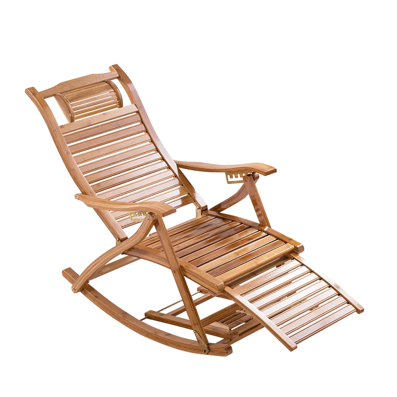 

Rocking Chair Adult Nap Chair Recliner Folding Lunch Break Home Use Rocking Chair Balcony Leisure Old Man Real Wooden Chai