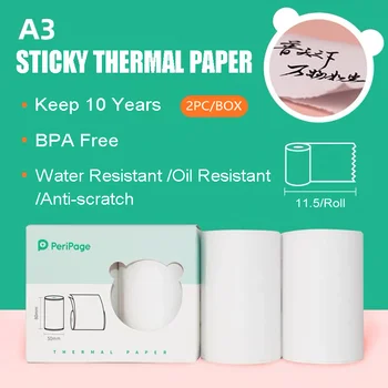 

Peripage A3 MAX 57mm 80mm White Thermal Paper Sticker Paper Portable Mini Pocket Power Bank Photo Printer Bluetooth IOS Android