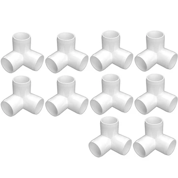 

New 10 Pc PVC Tee Elbow Stereo Tee Fitting American Standard 3/4 Inch DIY Furniture Grade