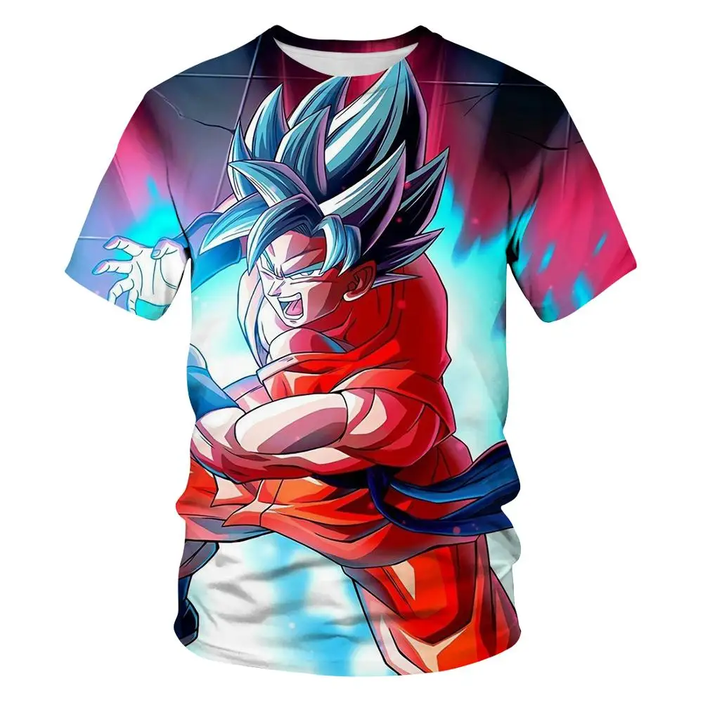 Новое поступление футболки с драконом Летняя мужская мода 3D принт Супер Saiyajin Son