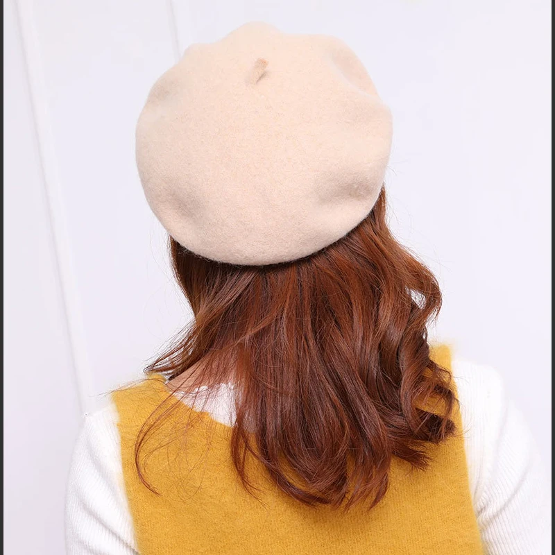 New Wool Beret Gorras Autumn and Winter French Hat Ladies Warm Pumpkin Hats Boina Winter Painter Hat