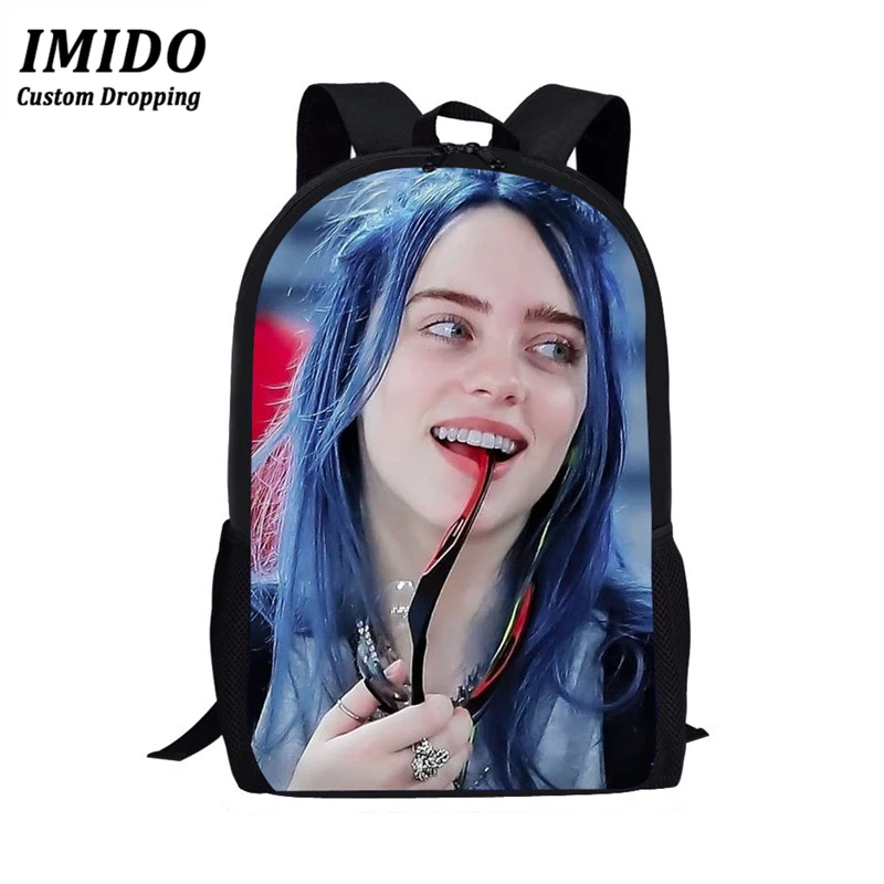 Имидо Billie Eilish 3 шт./компл. Рюкзак Back To School детская книга мешок для маленькой девочки распылитель ранцевого типа для подростков Mochila Escolar - Цвет: 6995C