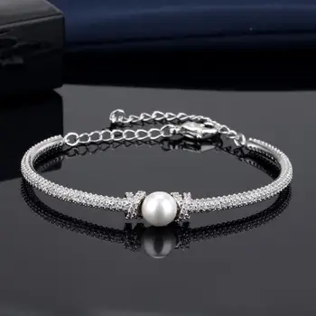 

High quality new SWA charm fashion S925 sterling silver crystal pearl female bracelet