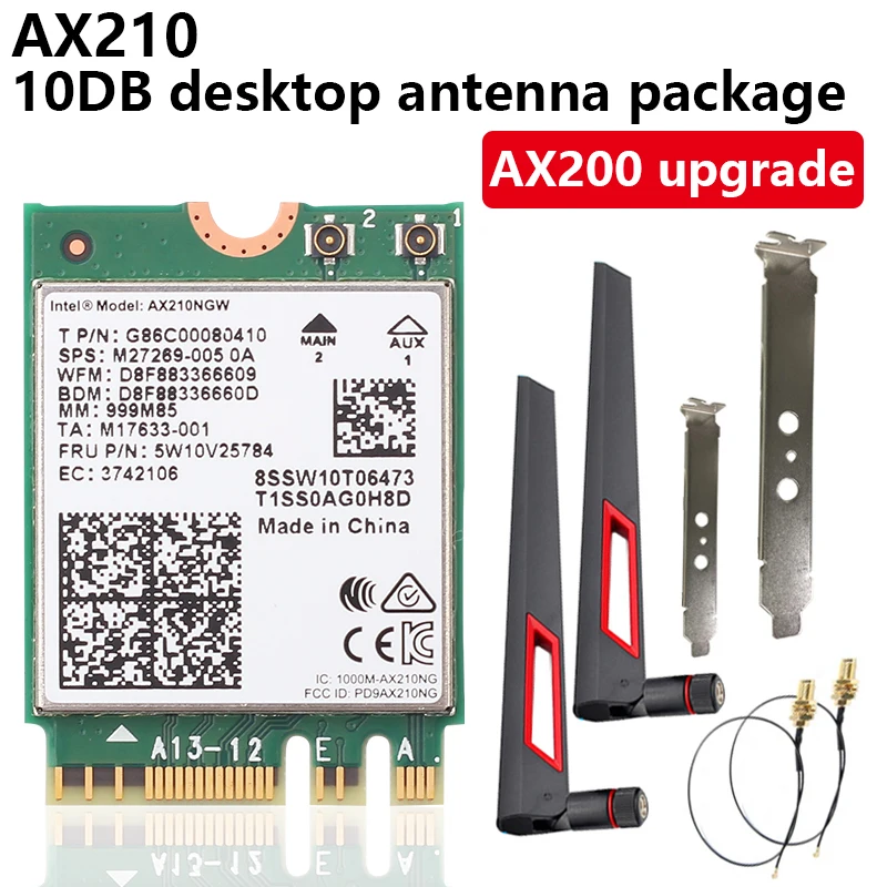 network adapter Trị Ban Nhạc Intel AX210NGW 802.11AX AX200 Nâng Cấp Laptop Card Mạng Không Dây WiFi 6E 5374Mbps Hỗ Trợ 6G Bluetooth 5.2 network card Network Cards