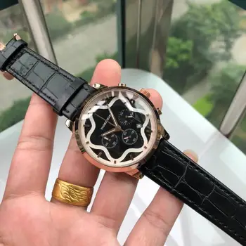 

aaaWatch men's fashion well-known brand, six-pin multi-function quartz watch running seconds high quality high quality leather s