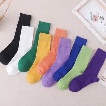 

Women Sock Candy Color Socks for Woman Colorful Womans Long Casual Cotton Sox Girls Autumn Winter Trendy High Quality Skarpetki