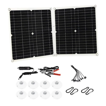 

50W Portable Folding Solar Panel Monocrystalline Solar Panel Kit Dual USB Output 18V Battery Charger