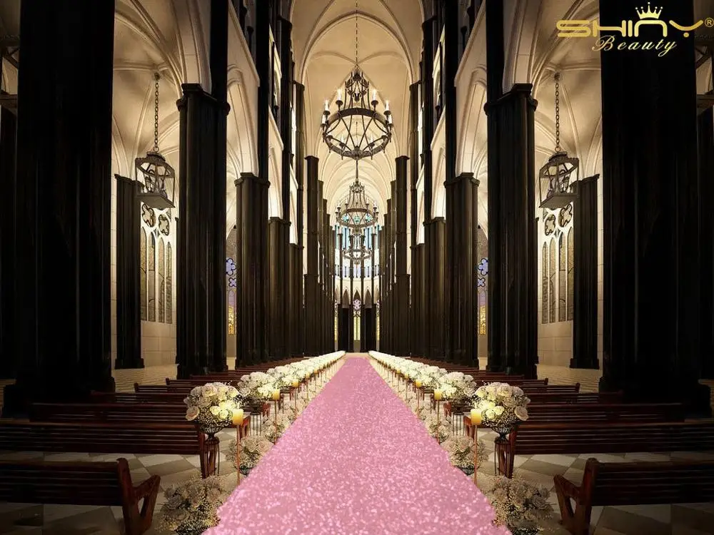 2FTX15FT Блестящий розовый ковер, блестящий ковер для свадьбы/рождества/благодарения Decor-M1024
