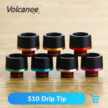 

Volcanee 510 Aluminum Drip Tip Mouthpiece Wide Bore For V12 Vape Tank Atomizer RDA RTA Tank E Cigarettes Vape Accessories