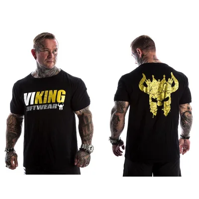VIKING новая брендовая одежда тренажерные залы Tight футболка мужские фитнес футболка для мужчин Gyms футболка для фитнеса и занятий летние топы - Цвет: T-shirt 3