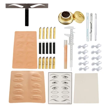 

Microblading Permanent Makeup Eyebrow Tattoo Needle Pen Ink Practice Skin Tools