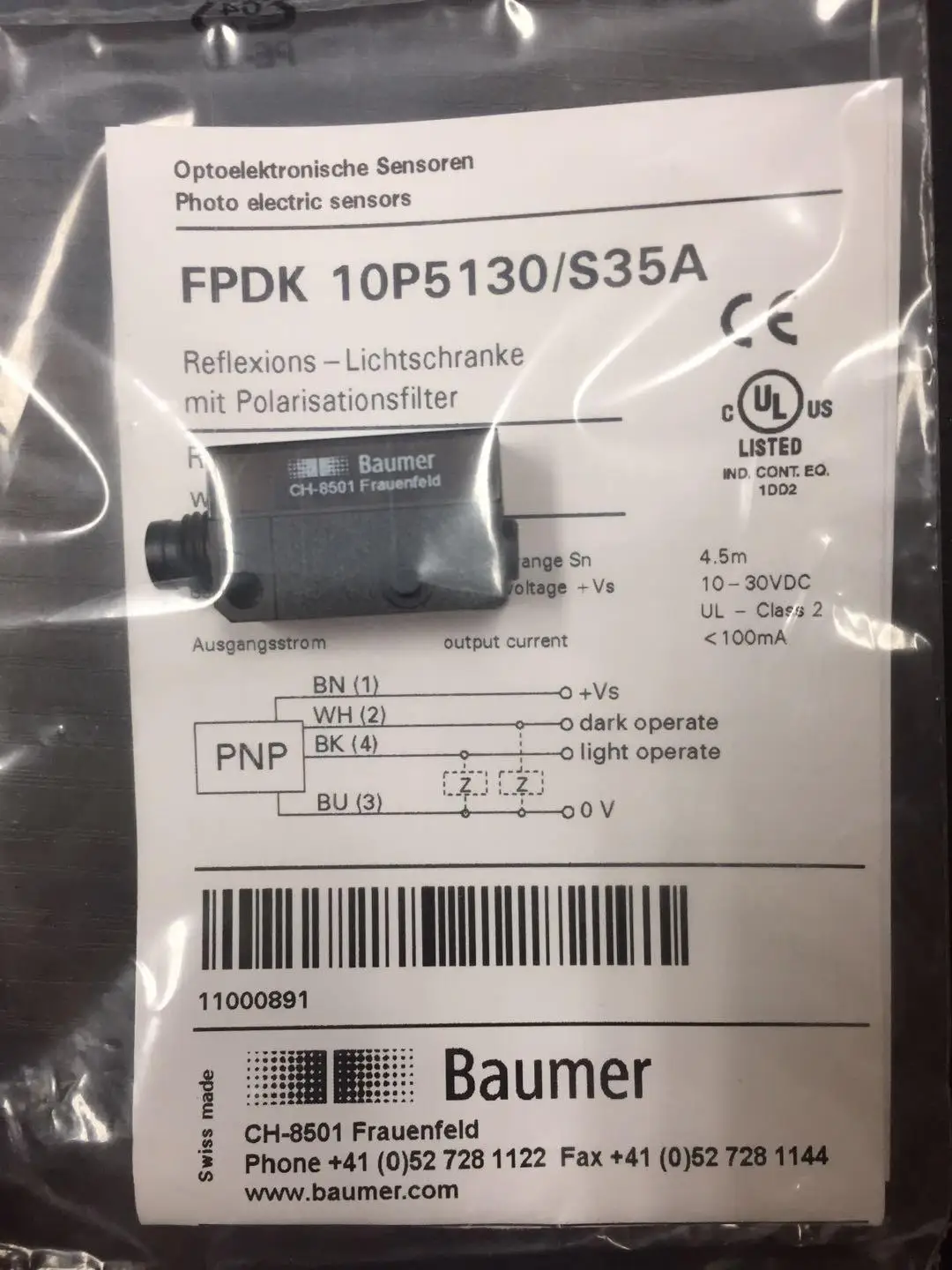 10P5130/S35A Диффузный фотоэлектрический датчик вместо 10P3101/KS35