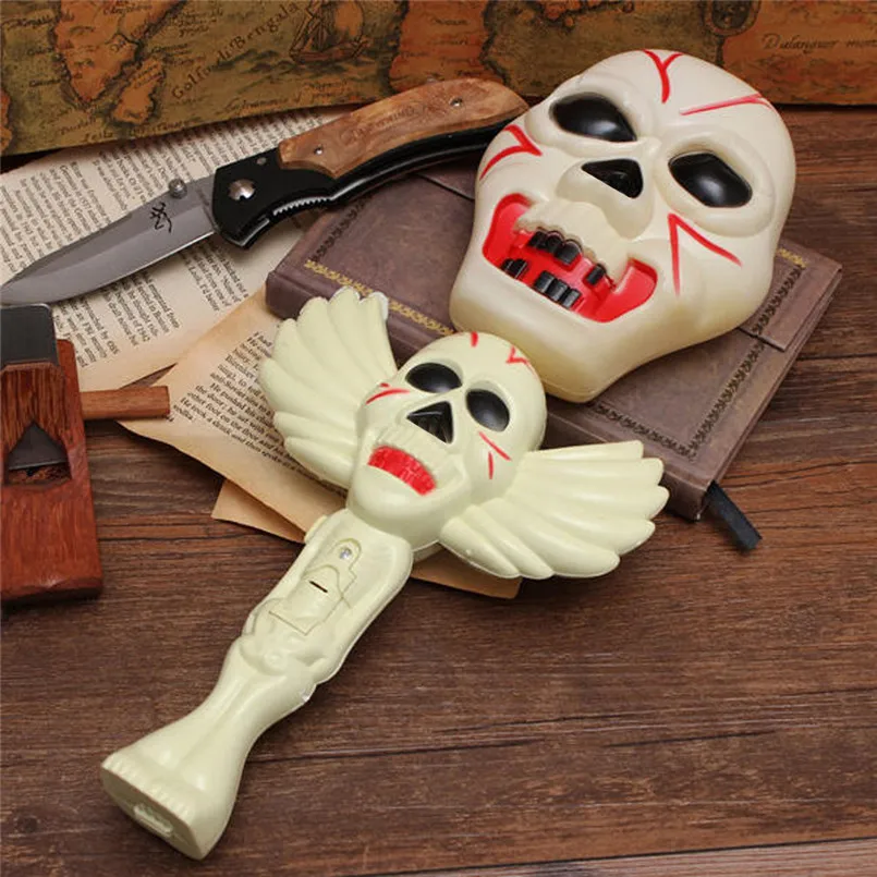 Хэллоуин забавная ToysHalloween игрушка ужасов волшебный череп лампа-палочка со звуковым эффектом Скелет палочка новинка игрушки 40AG16