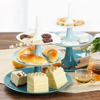 

Creative Three-layer Fruit Pastry Tray PP Multipurpose Round Cake Rack Detachable Classified Storage Save Space Party Decoration