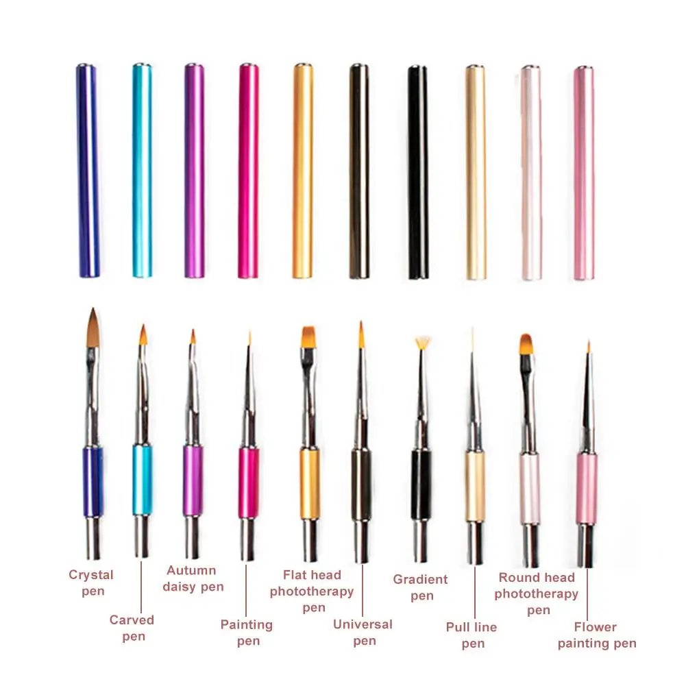 10 шт. набор ручек для дизайна ногтей ручка для рисования DIY инструменты для начинающих салонов инструменты для творчества