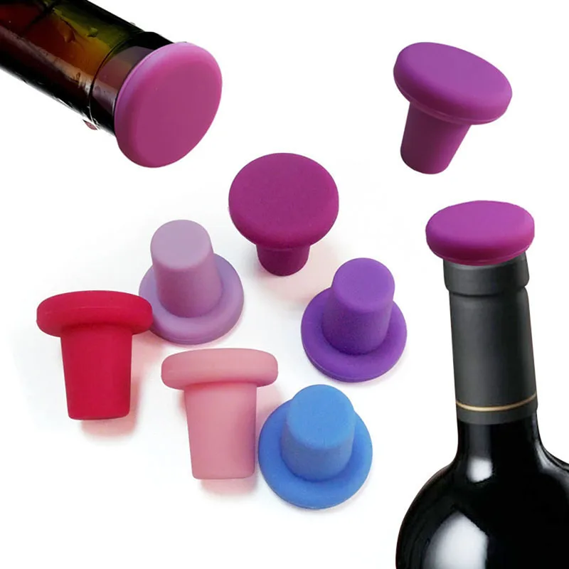6 Colors Wine Stopper Silicone Bottle Stopper Caps