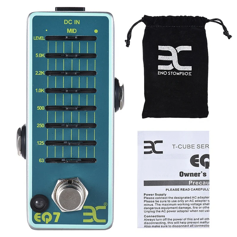 Eno Ex Eq7 гитары Эффект эквалайзера для езды на велосипеде 7-полосным эквалайзером металлический корпус байпасс сплава металлический корпус для гитары Запчасти и аксессуары