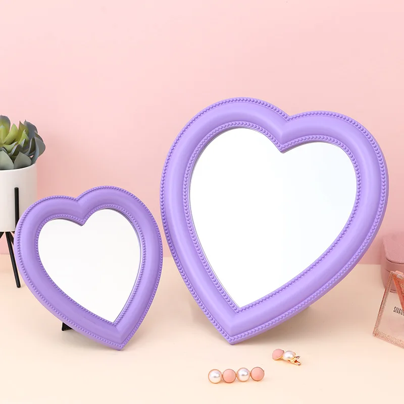 

INS mini Love mirror desk Vanity Mirror Irregular Makeup Mirror Mounted Dual-Use Girl Room Wall Decoration Heart-Shaped Mirror