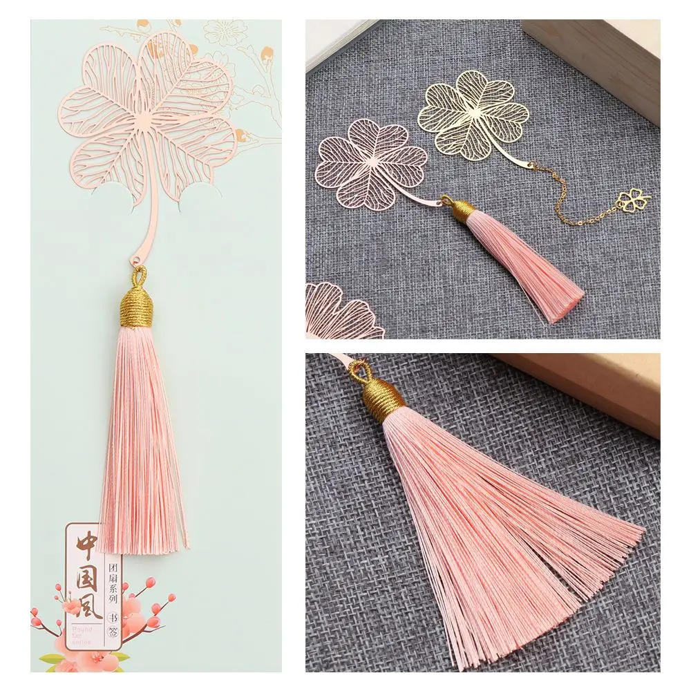 Metal Bookmark 1PC Chinese Style Hollow Out Animals Gold Color Pendant Vintage Lotus Leaf Creative Stationery Gift