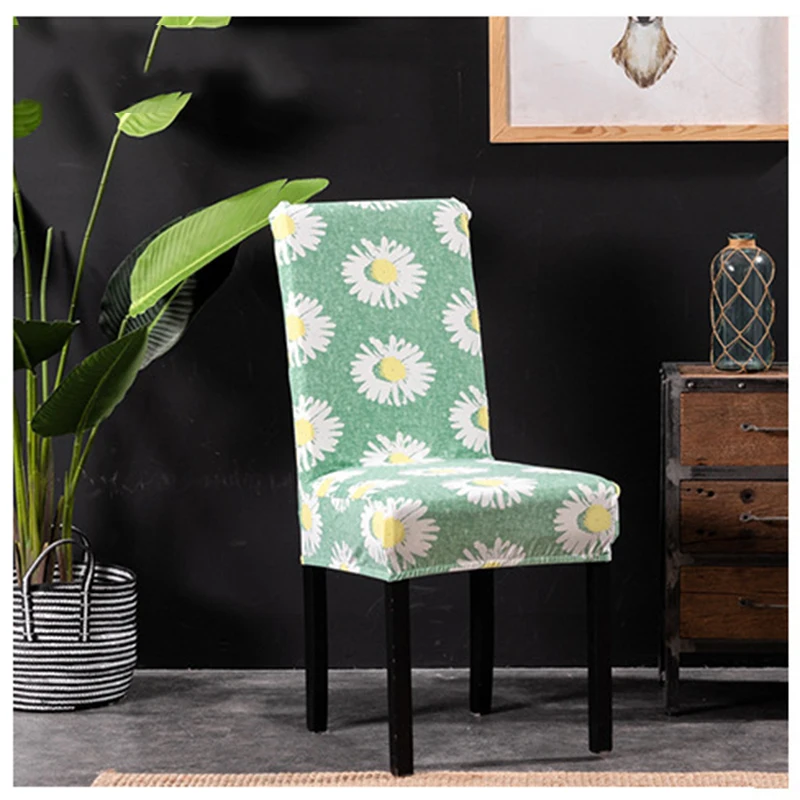 2 шт. обеденная накидка для сиденья с цветочным принтом накидка на стул из спандекса стрейч Чехол для стула для вечеринки Slipcover для банкета