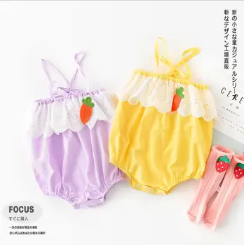 

2020 New Wholesale Baby Girls Lace Romper Summer Toddler Kids Jumpsuit 0-2Years