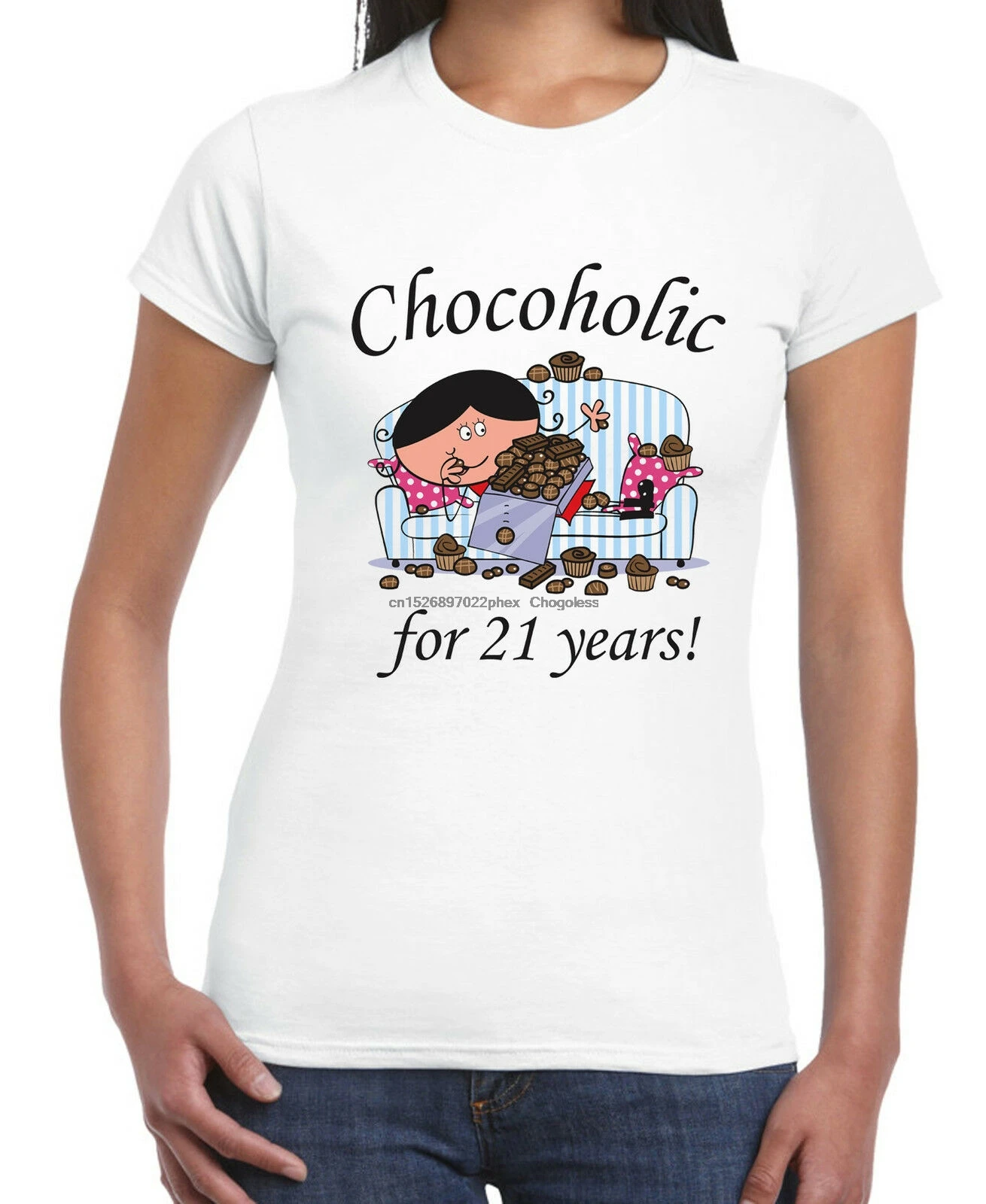 CHOCOHOLIC для 21 года женская футболка на день рождения подарок размеры S-XL | Мужская