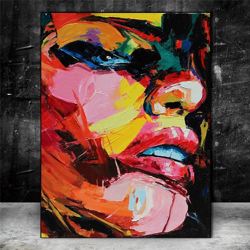 Abstract Girl Face Canvas Painting Modern Watercolor Art Graffiti Posters And Prints Wall Pictures Home Decor Cuadros | Дом и сад