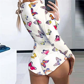 

Fashion Women Print Long Sleeve Nightwear Shorts Jumpsuit Sleepwear Tracksuit Sleepwear Women's Pajama Set Nightwear for girl