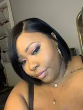 Pelucas de cabello humano brasileño Remy para mujeres negras, 4x4 transparente con cierre de encaje Bob, peluca recta de encaje 4x4, 150 de densidad