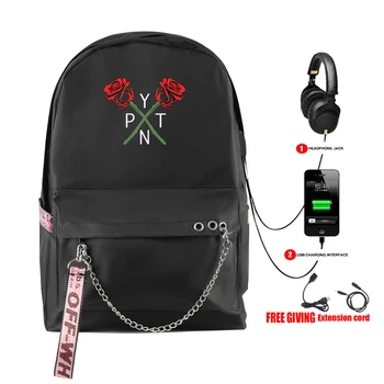 

New 2020 payton moormeier PYTN Printed Net red hot Backpack with USB zipper Harajuku Fashion Student Travel Backpack
