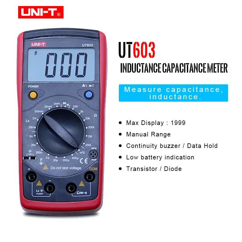 

UNI-T UT603 Modern Resistance Inductance Capacitance Meters Testers LCR Meter Capacitors Ohmmeter w/hFE Test