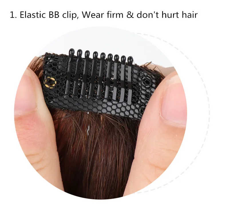 Clip In on Front Hair Bang Side Fringe Hair Extension Real Natural Remy Human Hair Bangs Hair Piece Clip In Bangs layered bangs 1