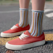 Feitong/модные носки для женщин и девочек; хлопковые уличные носки без пятки средней длины; носки для скейтборда в стиле Харадзюку