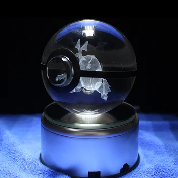 

Dropping Nice 3D Pokemon Go Crystal Ball Engraving Heracross Sculpture Games Fans Souvenirs