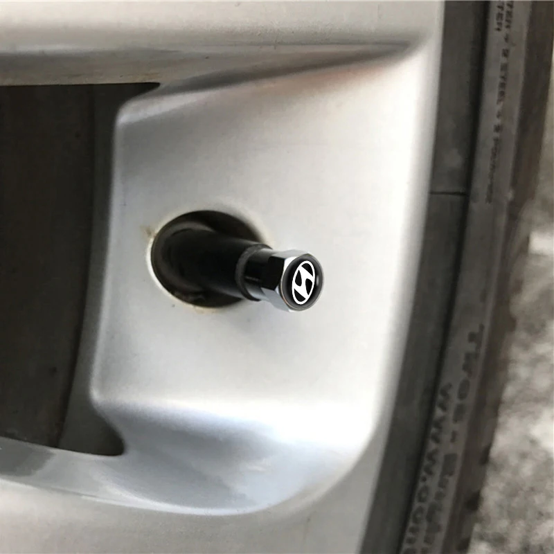 4pcs Metal Valve Caps Car Wheel Tires Accessories Stems Covers For Hyundai I10 I20 I30 I40 IX20 IX35 Tucson Solaris Accent Azera