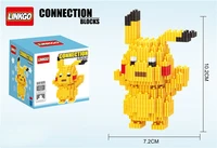 608pcs+ Magic Building Blocks Pikachu Model Connection Stitch Figures Assembling PokeMonster Mini Bricks Toys For Children 2