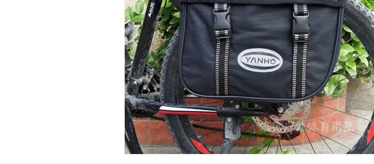 Unisex Reflective Triangular Design Delivery Bicycle Pannier Rear Frame Bag