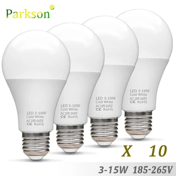 

10Pcs LED Bulb Lamp E27 220V LED Lamp 3W 6W 9W 12W 15W 18W LED Light Bulb Spotlight 230V 240V Living Room Home Indoor Lighting