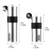 Портативный кофемолка из нержавеющей стали, портативный шлифовальный станок из нержавеющей стали, домашний встряхиватель, ручная кофемолка