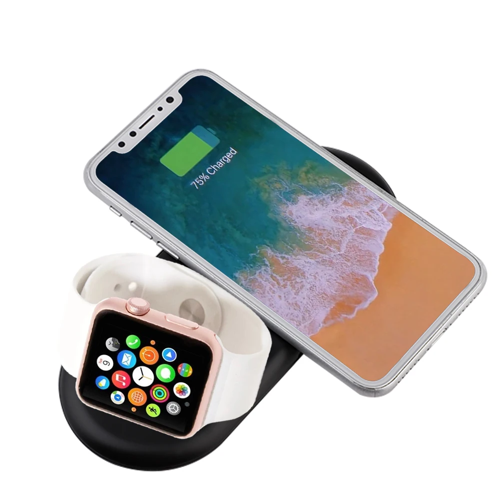 

Qi Wireless Charger For Apple Watch 5 4 3 2 1 iWatch 2in1 Fast Wireless Charging Pad For iPhone 11 Pro XS Max Samsung S10