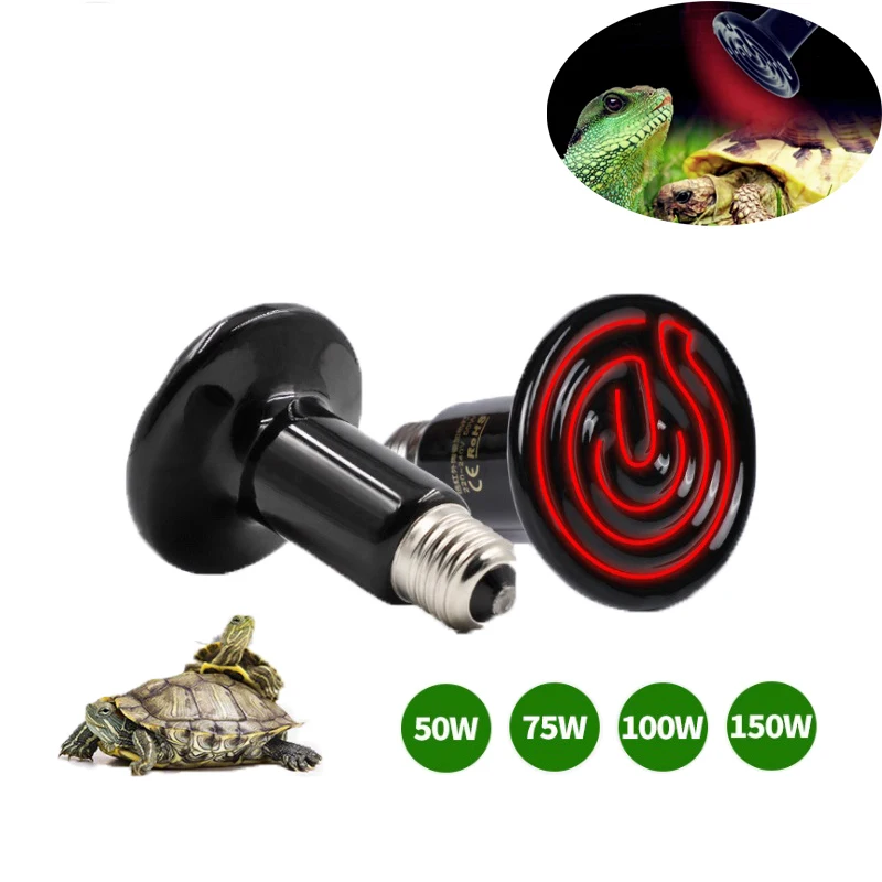 

1 Pack Ceramic Reptile Heat Emitter Lamp Upgraded Thicker Infrared Heat Emitter Heater Bulb for Reptile Amphibian Pet Lizard