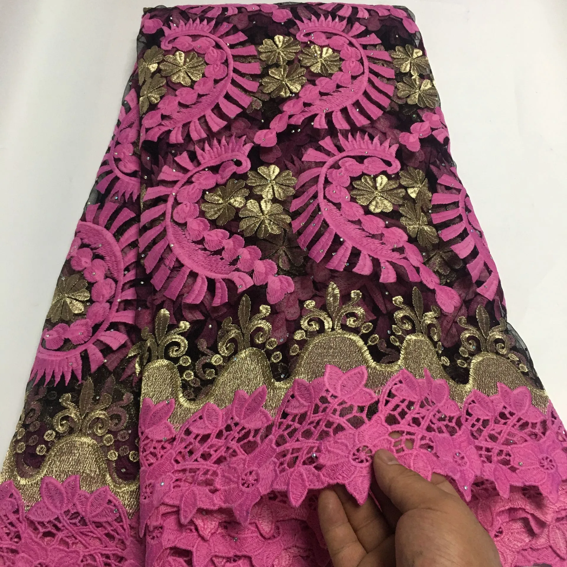 African Lace Fabric High Quality Milk Silk with Cord Guipure French Tulle Mesh for Nigerian Dress Party | Дом и сад