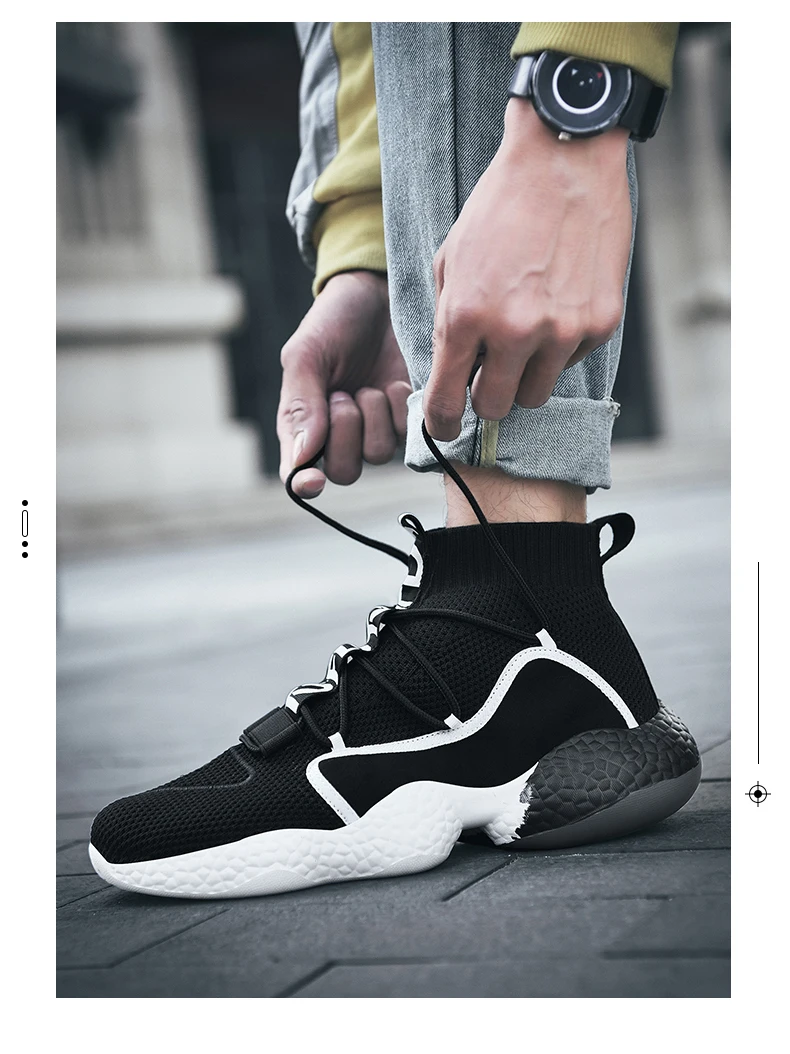 Ximisen Spring Autumn High Top Men S Sock Sneakers Men Casual Shoes Breathable Men Shoes Non Slip Comfortable Trend Zapatillas Aliexpress Shoes