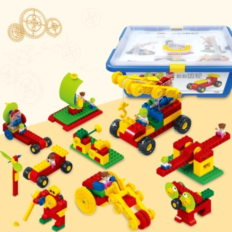110 шт. Большие размеры DIY блоки маленького размера идущие duplo механические