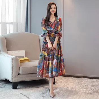 

Women V neck Sexy Polka Dot Black Dress Vintage Autumn Winter Women Long Sleeve Wrap Sress Elegant Party Dresses Ladies
